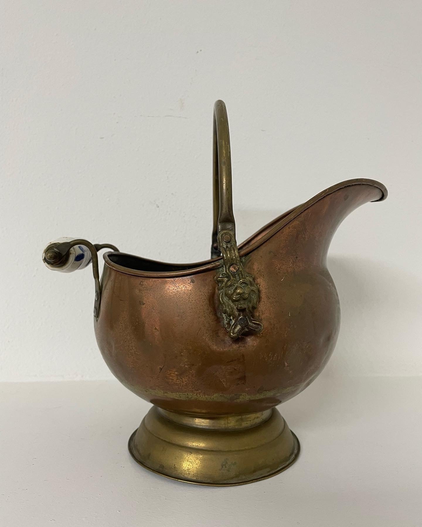 Plant holder antique copper vase