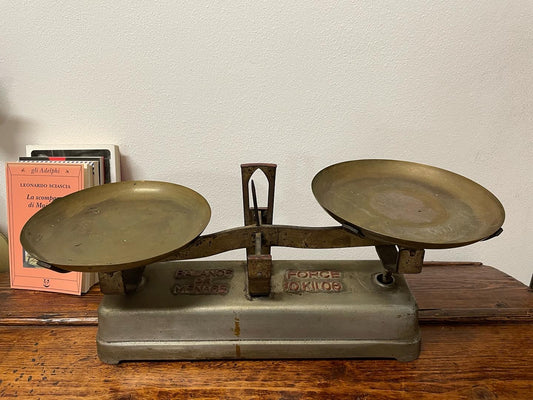 Ancient scales with stone weights