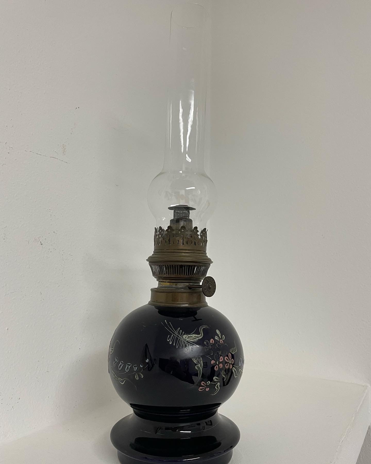 Large antique oil lamp