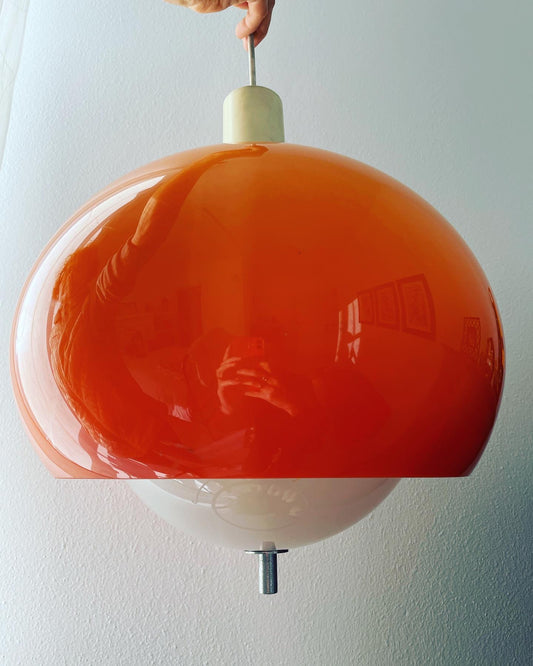 Lampadario arancione space age