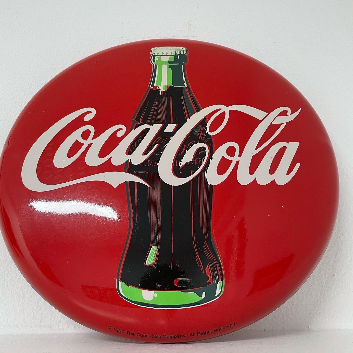 Insegna bottone Coca Cola 1990