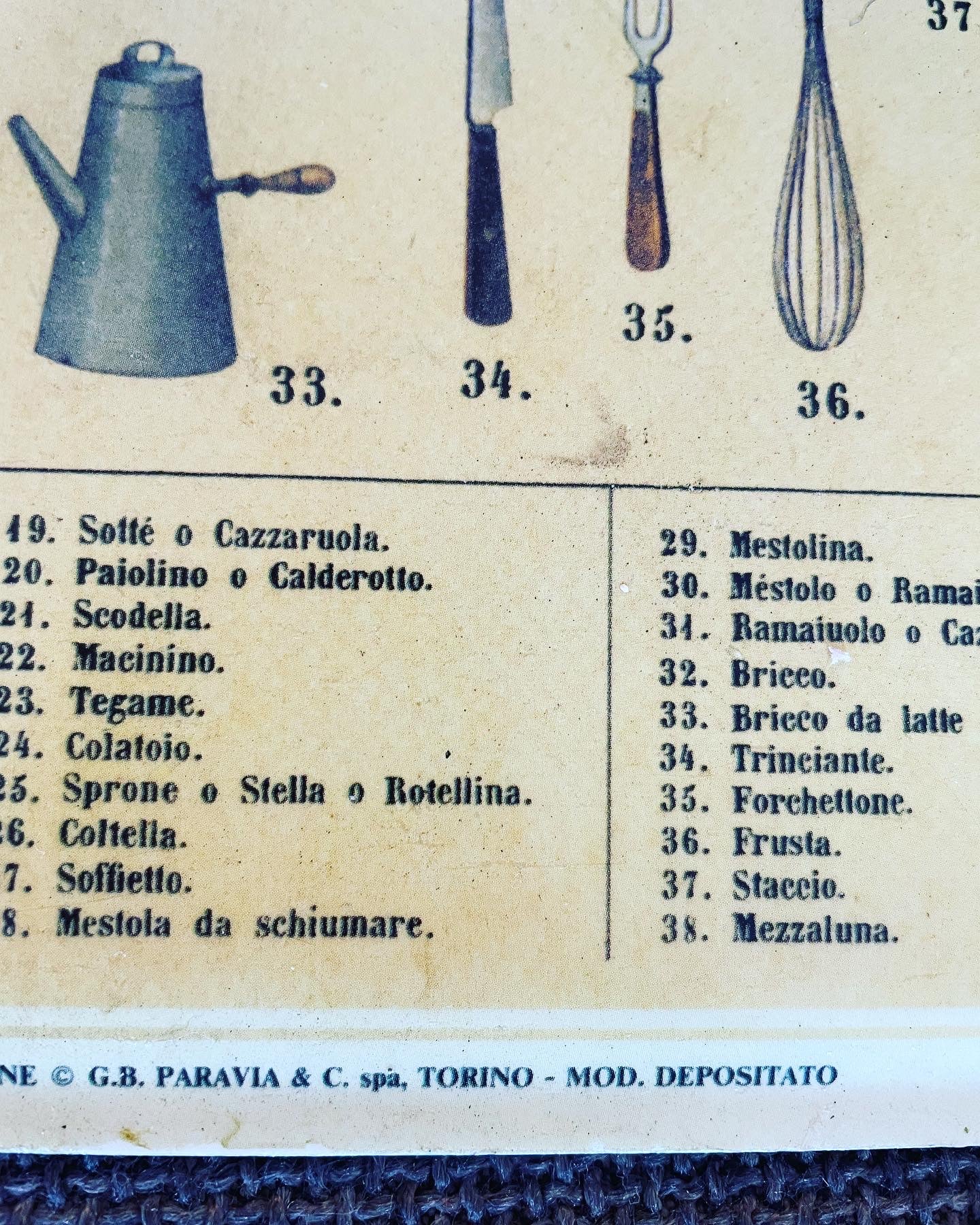 Calendario perpetuo cucina