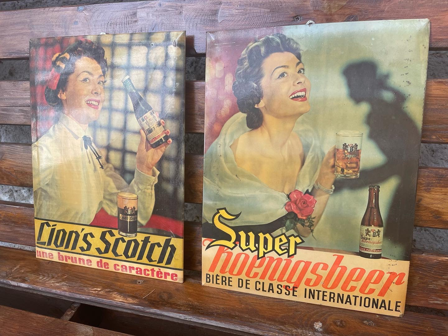 Pair of 50's Beer Signs