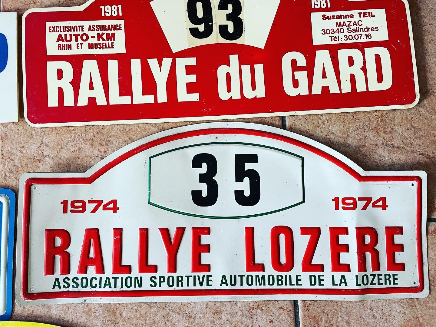 Rally license plate set