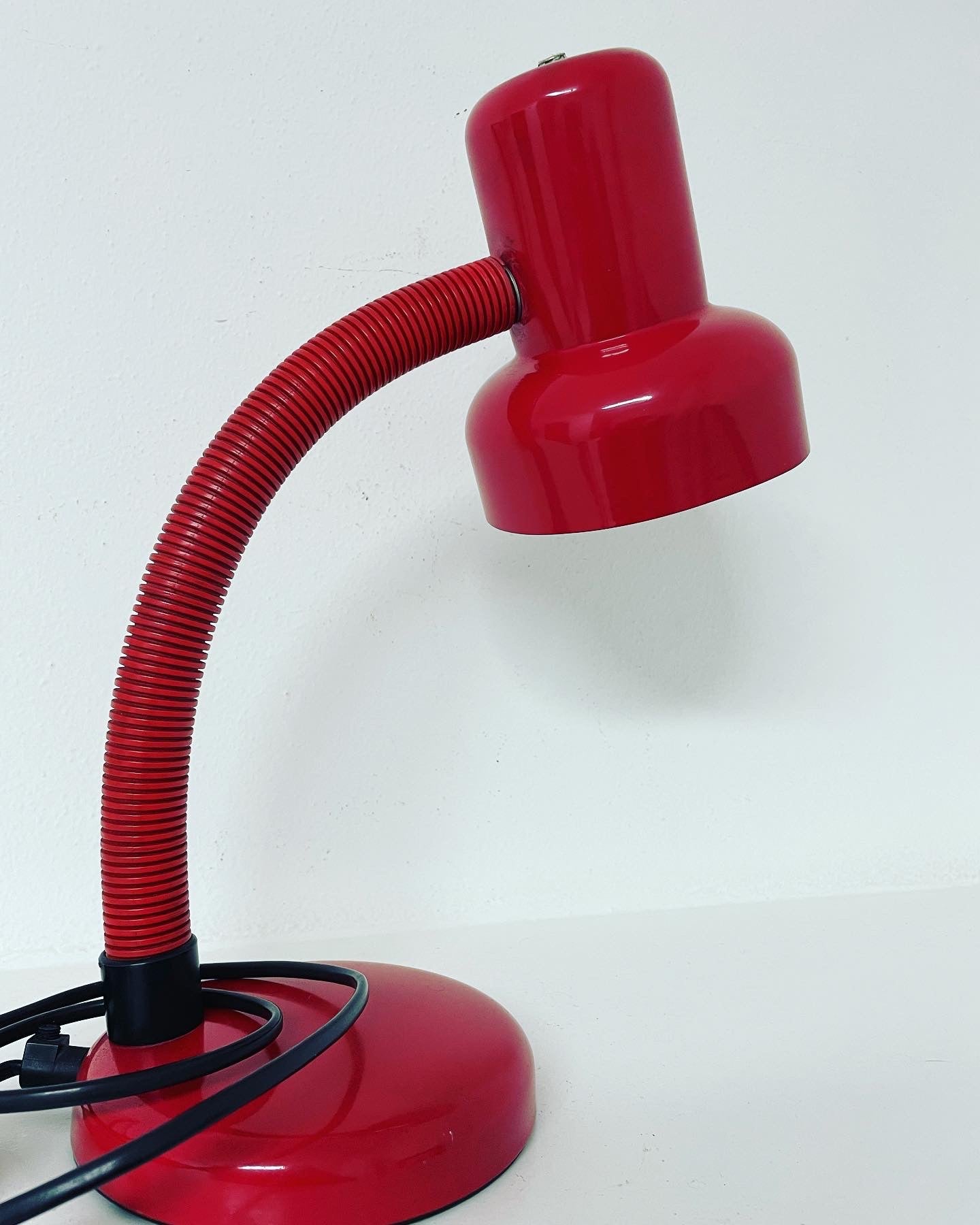 Red space age lamp