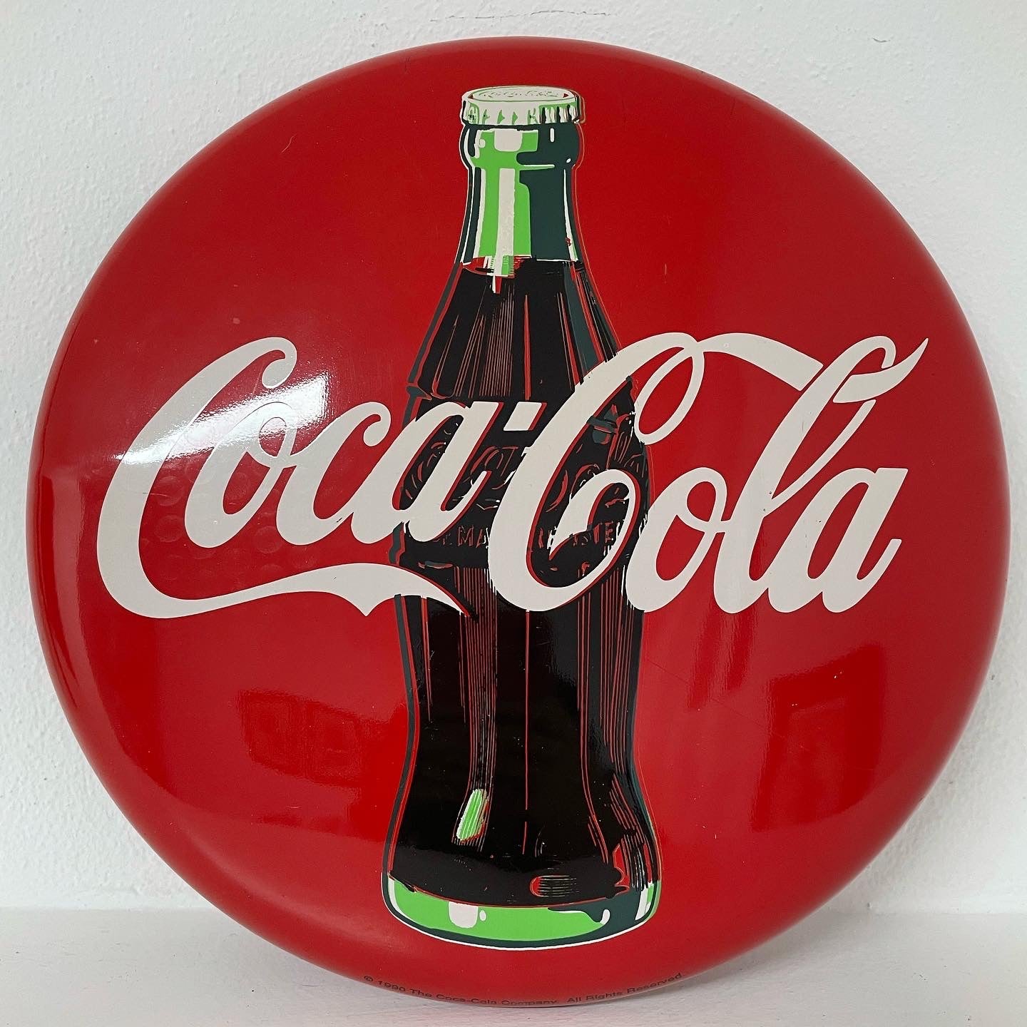 Coca Cola Button Sign 1990